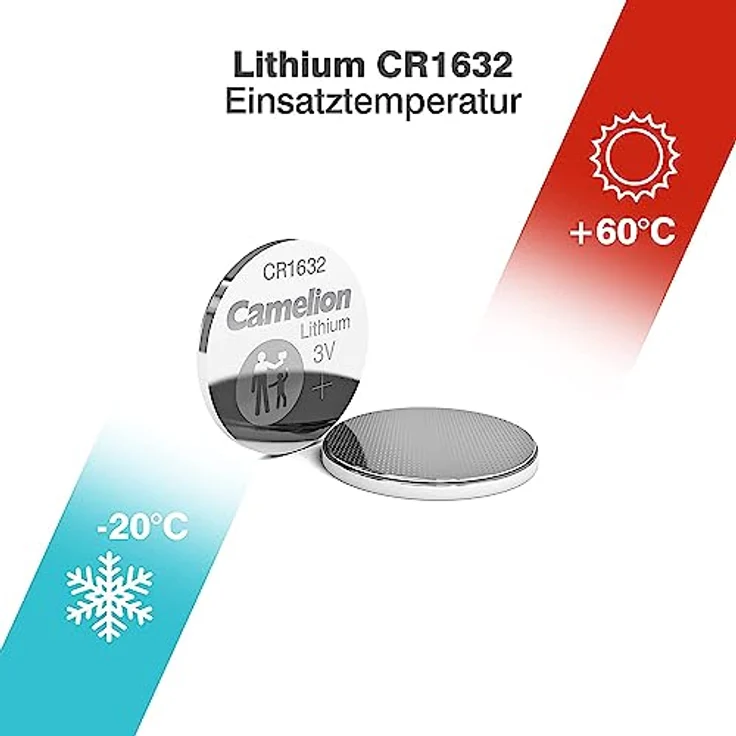 Camelion 13005632 Lithium Knopfzelle, CR1632, 5er-Pack – Bild 5