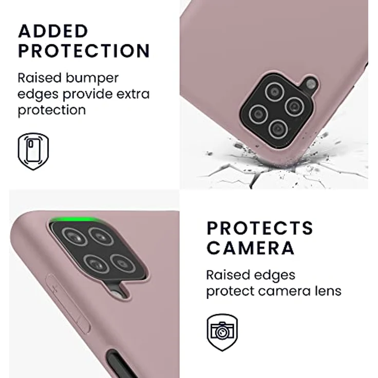 kwmobile Hülle kompatibel mit Samsung Galaxy A12 - weiches TPU Silikon Case für kabelloses Laden - Nude Lilac – Bild 3