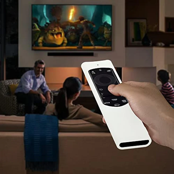 kwmobile Silikonhülle für Samsung Smart TV TM2280e Fernbedienung - Weiß, Flexibles, rutschfestes Case, Kompatibel mit BN59-01385 / BN59-01386 / BN59-01391A – Bild 5