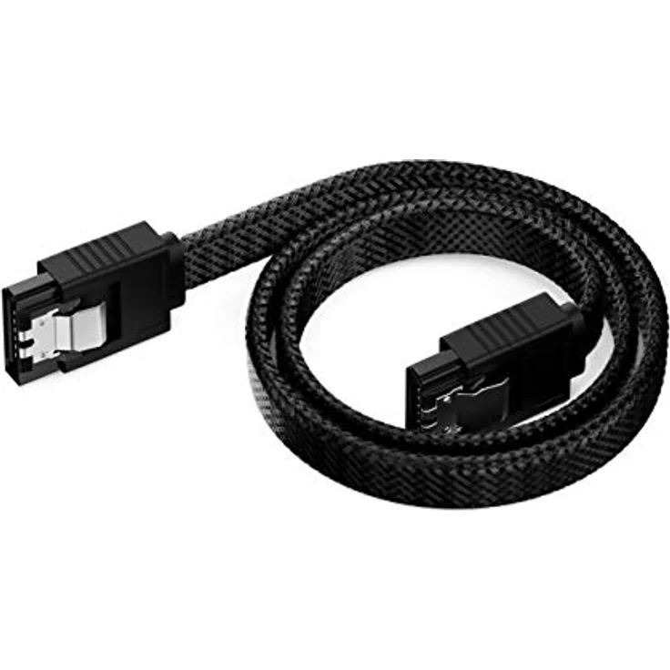 deleyCON SATA 3 Kabel Set, 3x 60 cm, 6 Gbit/s Datenkabel mit L-Stecker gerade, Schwarz – Bild 3