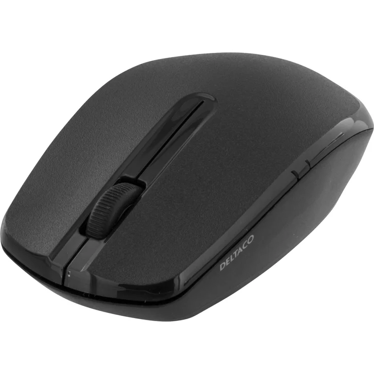 Deltaco MS-798, Kabellose beidhändige Optical-Maus mit 1000 DPI, Schwarz
