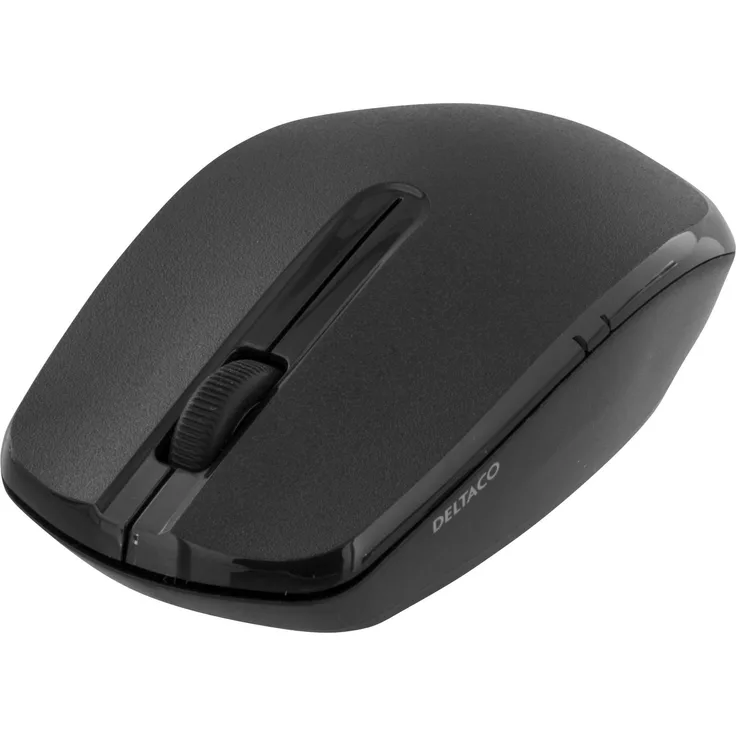 Deltaco MS-798, Kabellose beidhändige Optical-Maus mit 1000 DPI, Schwarz