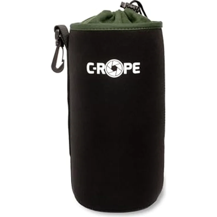 C-Rope Neopren Objektivbeutel XL mit Fleece-Fütterung, schwarz, wasserabweisend, Kamerazubehör Schutztasche – Bild 1