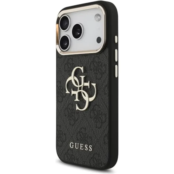 CG MOBILE Guess 4G Groß 4G Klassiker Logo Hülle für iPhone 17 Pro, Schwarz/Gold, aus Kunstleder/TPU/PC mit hoher Schutzfunktion und präziser Passform – Bild 2