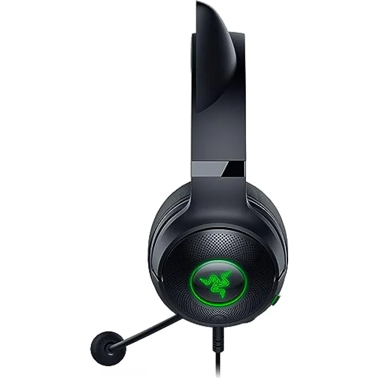 Razer Kraken Kitty V2 - Kabelgebundenes RGB-Headset mit Katzenohren (Reaktive Streaming-Beleuchtung, Razer HyperClear Mikro, TriForce 40-mm-Treiber, 7.1 Surround Sound) Schwarz
