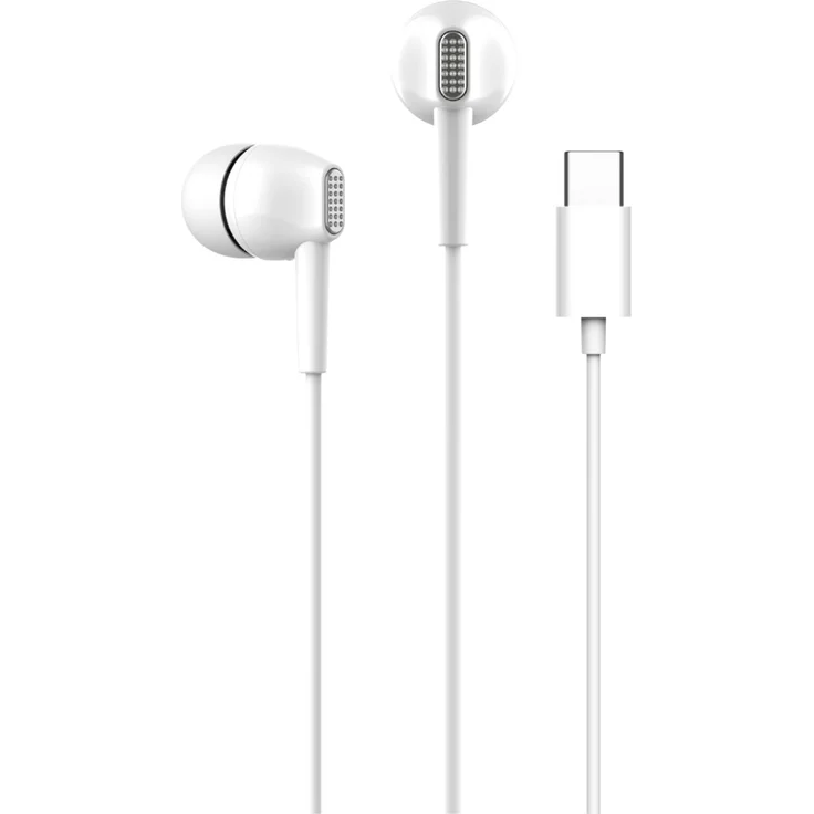 PURO PUIPHF33USBCWHI, Kabelgebundene In-Ear Kopfhörer mit USB Typ-C Anschluss für Anrufe und Musik, Weiß