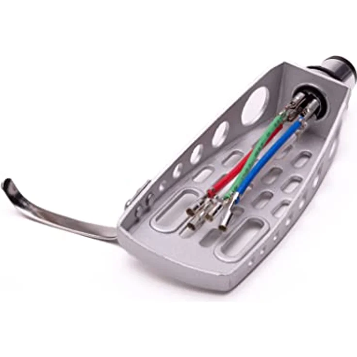 analogis Headshell HS-12 für Plattenspieler, Silber, Aluminium mit SME-Anschluss und 4-farb codierten Kabeln – Bild 3