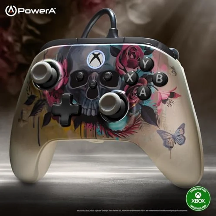 PowerA Advantage Plus Wired Controller, Gaming Controller für Windows, Xbox Series X und Xbox One S, Mehrfarbig, Bloom & Gloom – Bild 2
