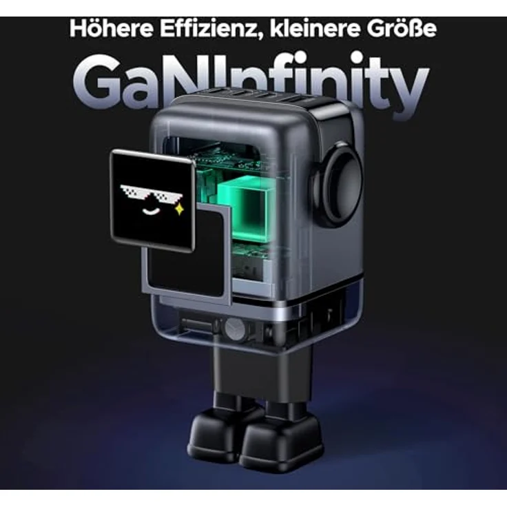 UGREEN UNO USB C Ladegerät 100W GaN Netzteil 4-Port Schnellladegerät LED Display Robot Charger (Schwarz) - Kompatibel mit MacBook Pro/Air, iPad, iPhone 16 Pro Max, 15 Pro, Galaxy S24 Ultra, Steam Deck – Bild 5