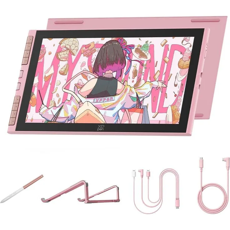 XP-Pen Artist 12 3rd Grafiktablett mit 11,9-Zoll FHD-Display, 99% sRGB und X4 Smart Chip Stylus, Rosa