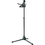 K&M 19775 Tablet-PC-Stativ Schwarz, Biobased Kunststoff - neigbare, klappbare Halterung für gängige Marken - Dreifuß, 15,8 - 28 cm