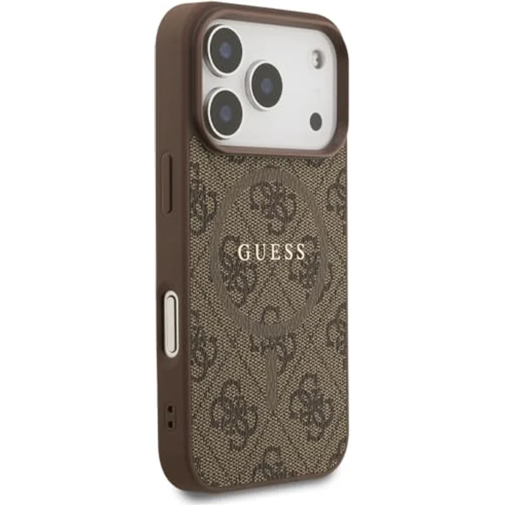 CG MOBILE Guess 4G Ring Classic Logo, MagSafe-kompatible Hülle für iPhone 17 Pro, Braun, aus TPU / PC / Kunstleder – Bild 4