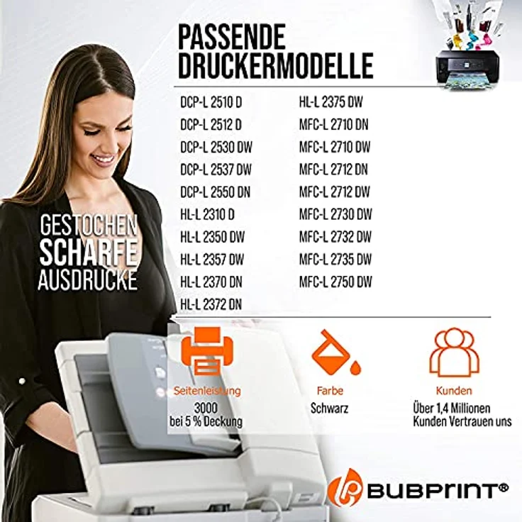 Bubprint Toner kompatibel mit Brother TN-2420, Schwarz, Druckleistung bis zu 3.000 Seiten, einfache Installation – Bild 2