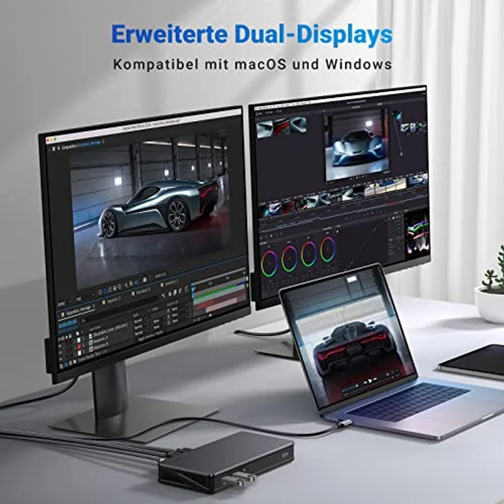 UGREEN Revodok Pro 209 Displaylink Docking Station Dual Display für macOS M1 M2 MacBook und Windows (mit integriertem Treiber) USB C Dock 4K@60Hz, 10Gbps USB Ports, Gigabit Ethernet und PD 100W – Bild 3