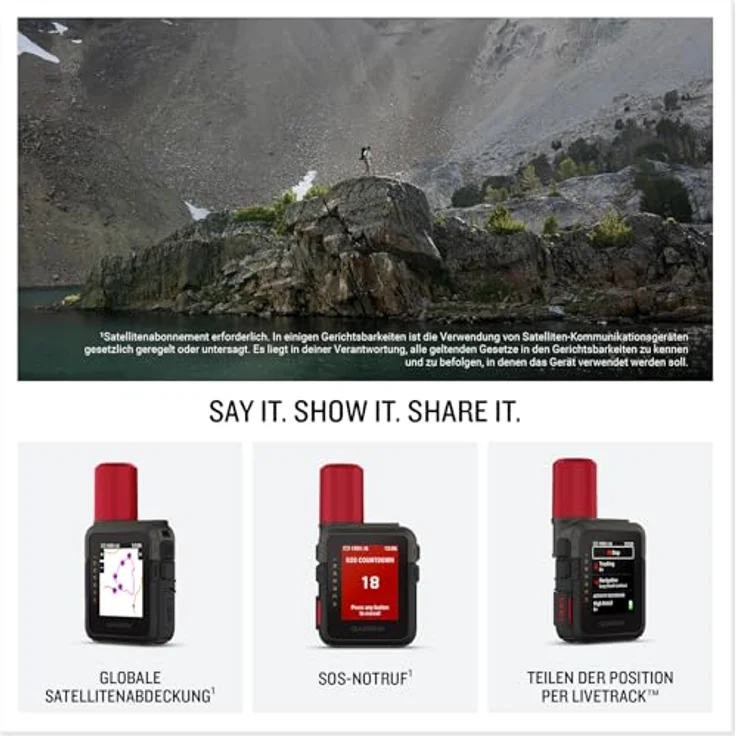 Garmin inReach Mini 3 Plus - SOS Satelliten-Kommunikationsgerät mit 1,9" Farb-Touchdisplay, 14 Tagen Akkulaufzeit, interaktivem 24/7 SOS-Notruf, Sprachnachrichten ohne Mobilfunkempfang (ABO erforderlich), integrierter Sirene – Bild 2