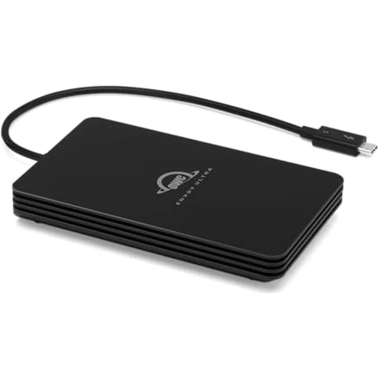 OWC Envoy Ultra Thunderbolt 5 tragbares SSD-Gehäuse, externes Laufwerk mit über 6000 MB/s, kompatibel mit TB3, TB4, USB4, für Mac und PC, wetterfest und bus-betrieben