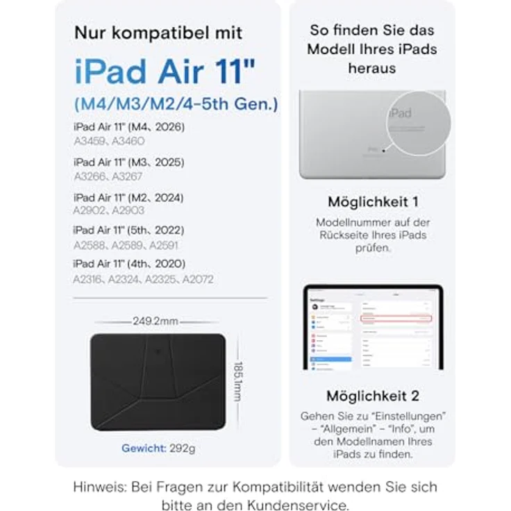 MOFT Dynamic Folio Hülle für iPad (10. Gen 2022 / A16 2025), 20 einstellbare Winkel, leicht und ergonomisch, magnetische Flexibilität, grau – Bild 2