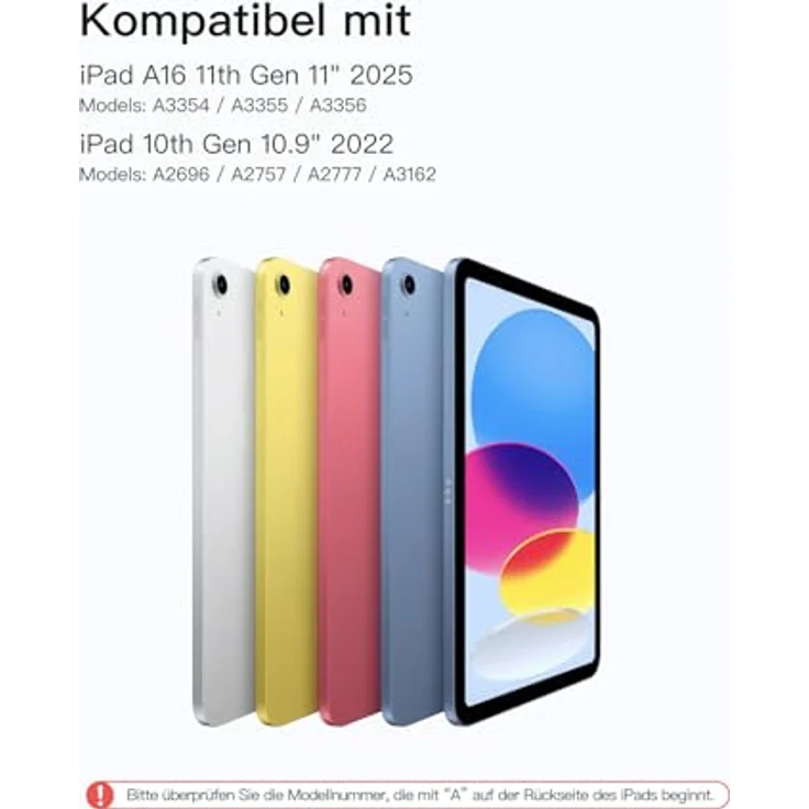 Inateck Tastatur für iPad 11 A16 (2025) & iPad 10. Gen (2022), 5,1" Vollflächen-Touchpad, Vertikaler/Horizontaler Ständer, dünn und leicht – Bild 7