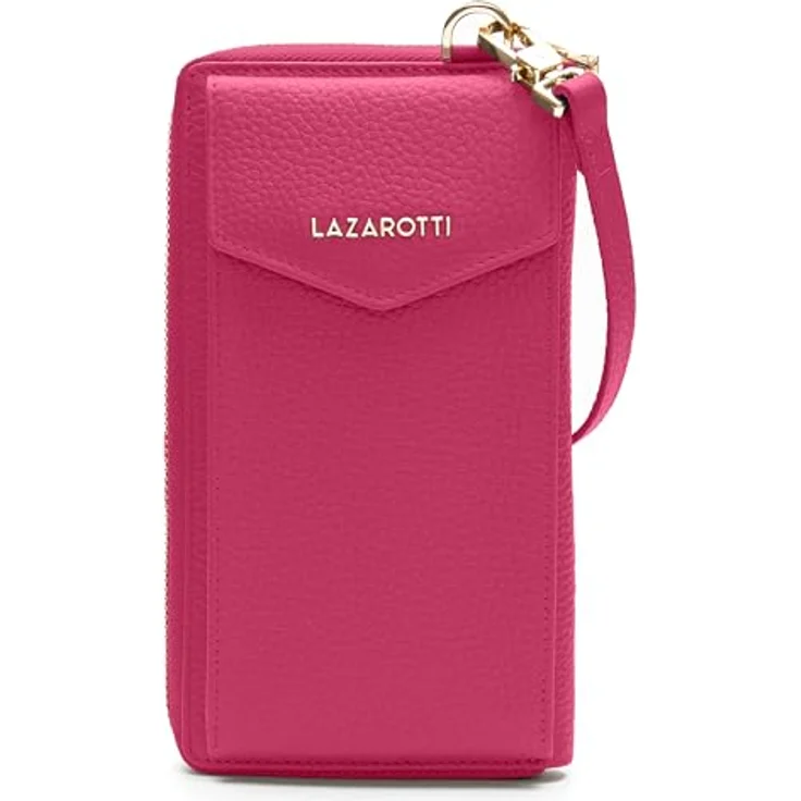 Lazarotti Bologna Leather Handytasche, 100% Leder, 11 cm, hot pink – Bild 1