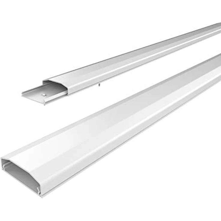 conecto Kabelkanal mit 3M Klebeband selbstklebend selbsthaftend zum Kleben oder Schrauben aus hochwertigem PVC (Länge 100cm, Breite 6cm, Höhe 2cm) weiß – Bild 2