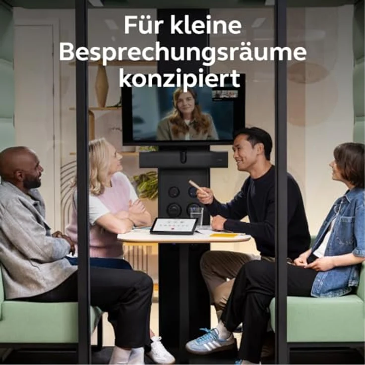 Jabra PanaCast 40 Video Bar System, 180°-Videokonferenzkamera mit Touch-Controller, 6 Mikrofone, Zoom Rooms Zertifiziert, schwarz, EU-Stecker – Bild 3