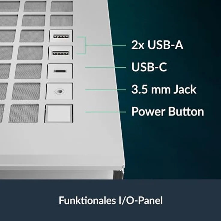 Arctic Cooling ACPCC00014A, PC-Gehäuse Midi Tower in Weiss, unterstützt ATX-Mainboards, 5 Lüfterplätze, vorinstalliertes Netzteil, Sichtfenster – Bild 6