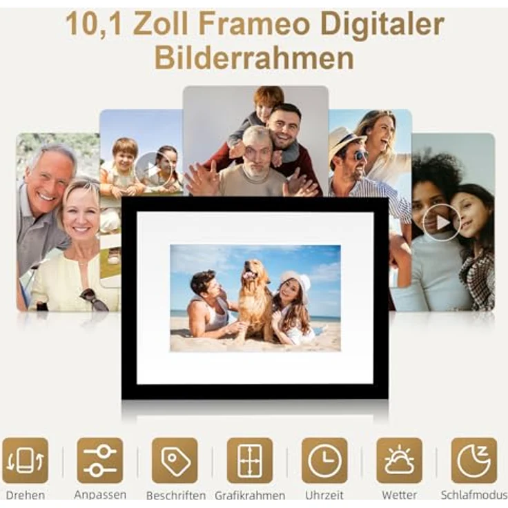 Rollei Smart Frame WiFi 110, Digitaler Bilderrahmen 10,1 Zoll mit 1280x800 IPS Touchscreen, 32GB Speicher und schwarzem Rahmen – Bild 2