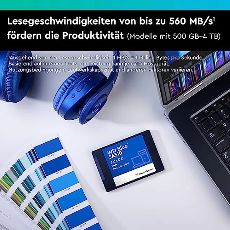 WD Blue SA510 SATA SSD 2 TB 2,5 Zoll (Lesen bis 560 MB/s, Schreiben bis 520 MB/s, Upgrade für PC/Laptop, dreimonatiges Probeabo von Dropbox Professional, Western Digital SSD Dashboard) – Bild 3
