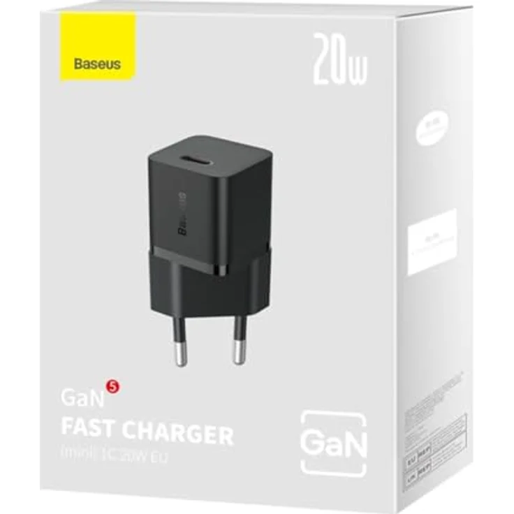 Baseus Gan5 Schnellladegerät 20W, Schwarz, kompakt und leistungsstark für optimales Schnellladen – Bild 8