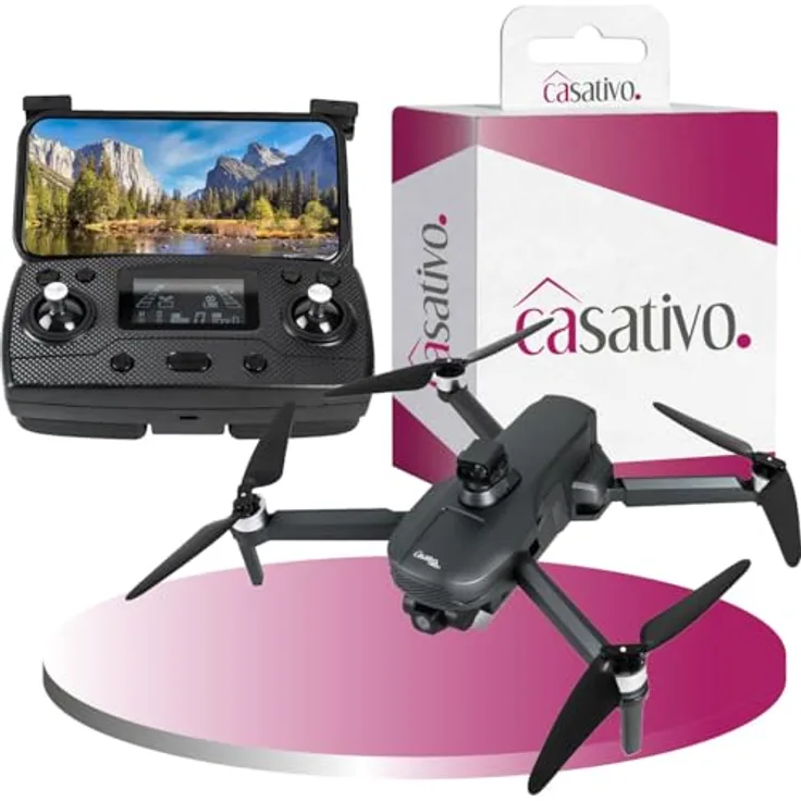 Casativo Profi GPS-Drohne, faltbar mit 4K-Kamera, 360° Hindernis-Erkennung, 6-Achsen Gyroskop, Brushless Motor