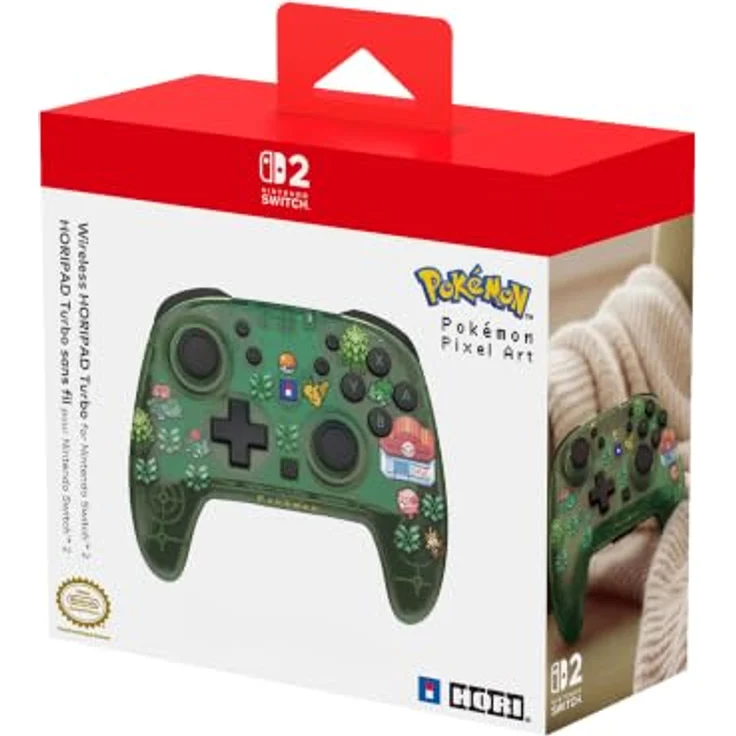 HORI PAD Turbo Wireless Controller - Pokémon Pixel Green - Kabelloser Gaming-Controller mit TMR-Sticks, Bewegungssensoren und bis zu 10 Stunden Akkulaufzeit für Nintendo Switch 2 – Bild 2