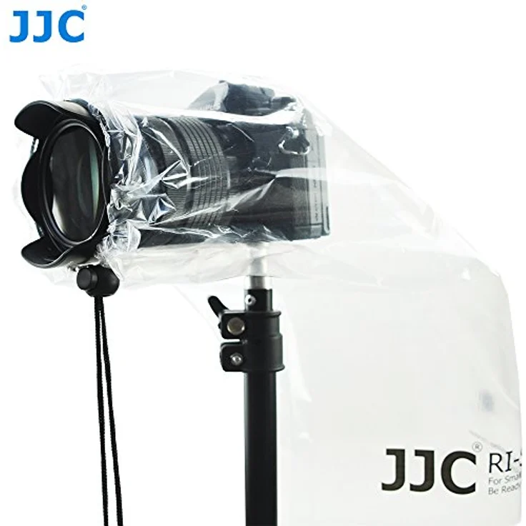 JJC RI-S Einweg-Regenschutzhülle für spiegellose Systemkamera - 2 Stück - transparent, schützt vor Regen, Staub und Schlamm, passend für DSLR mit Objektiv bis 28 cm – Bild 4
