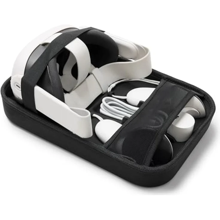 PowerA Carrying & Cleaning Kit für Meta Quest 3, Reisetasche mit gepolstertem Fach, Mikrofasertuch und Pinselstift, Schwarz – Bild 4