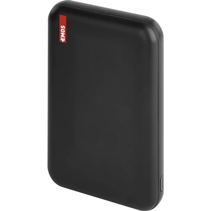 EMOS Micro Wireless Powerbank 5000 mAh, PD 20 W + Magnetisch 15 W, Fast-Charging, Passthrough, Schwarz – Bild 1
