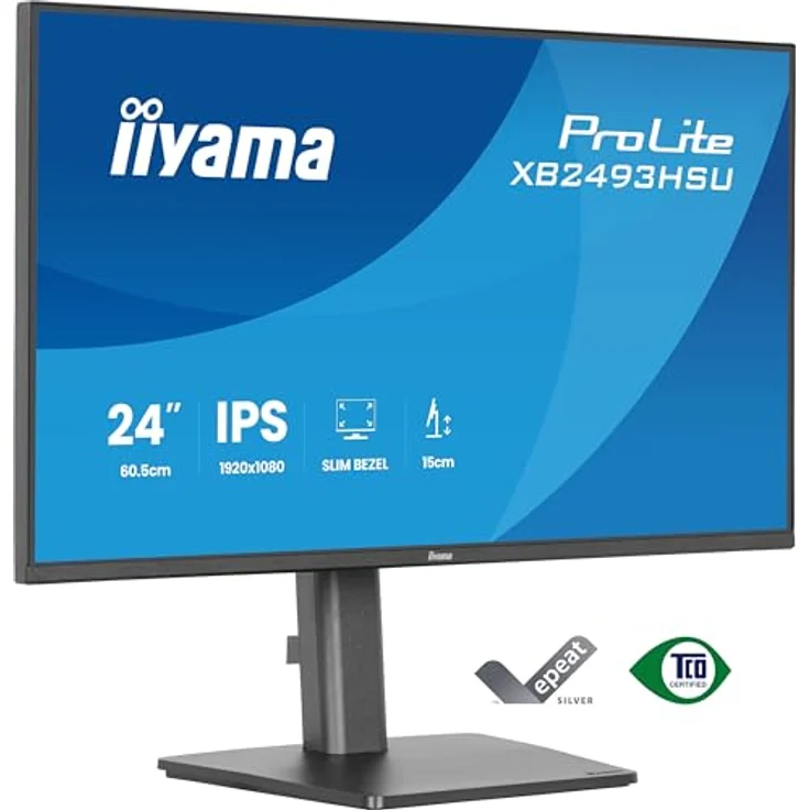 iiyama Prolite XB2493HSU-B1, 23,8 Zoll Full-HD IPS-LED-Monitor, 120Hz, höhenverstellbar, Pivot, schwarz – Bild 5