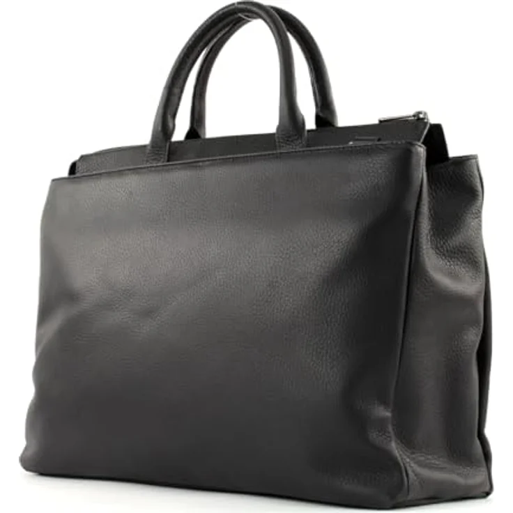 Mandarina Duck Mellow Leather Aktentasche, Laptoptasche aus weichem Rindleder, Schwarz, mit abnehmbarem Schultergurt, geräumigem Hauptfach für A4-Unterlagen, Reißverschluss mit Druckknopf – Bild 5