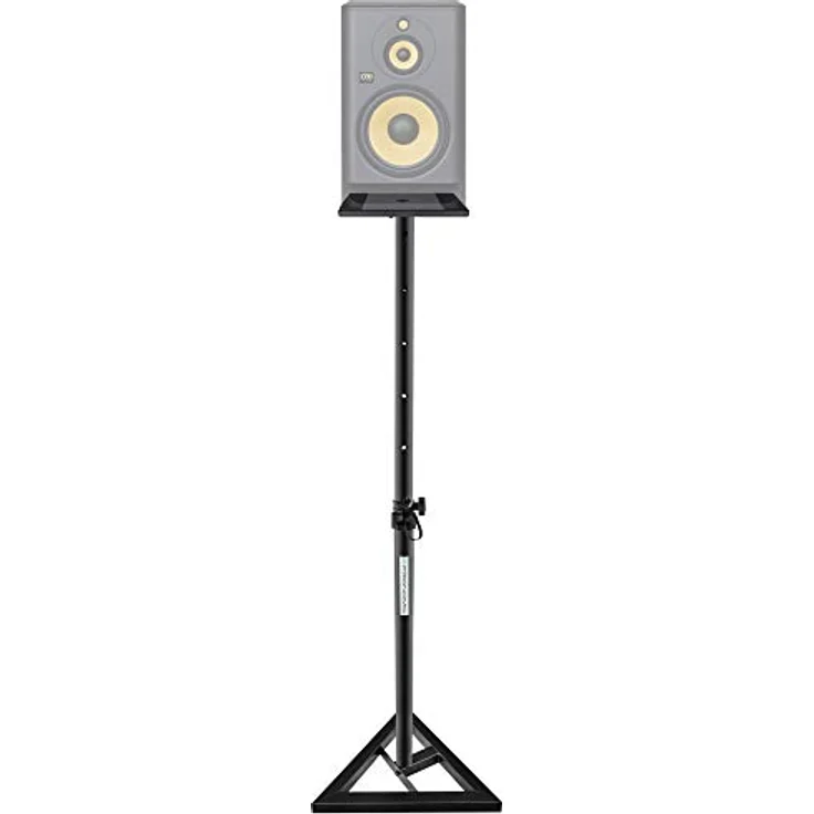 Pronomic SLS-10 Stativ für Studio Monitor Ständer (Höhenverstellbar 80 cm bis 130 cm, Dreiecksbasis, Gummifüße, Dornenfüße-Spikes, Stahl, Trägerplatte mit Gummistreifen) Schwarz pulverbeschichtet  – Bild 7