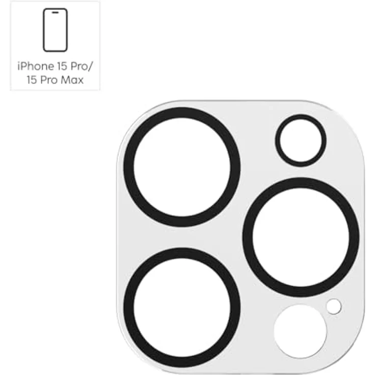 Hama Handy Kameraschutz für iPhone 15 Pro/15 Pro Max, stoßfestes Kameraglas 9H, kratzfeste Schutzfolie, blasenfreies Panzerglas, transparent – Bild 3