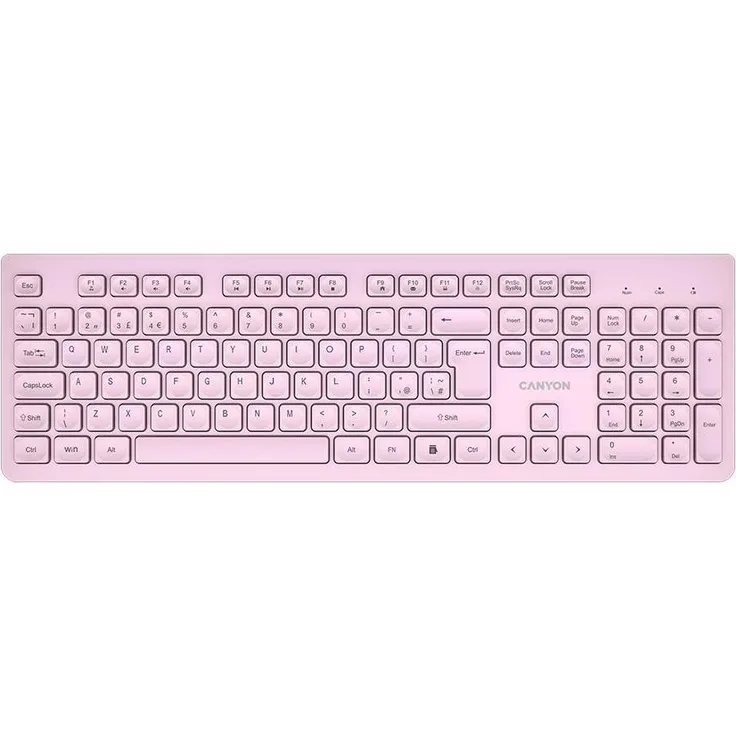 CANYON HKB-W01, Kabellose Tastatur für Mac OS und Windows, Slim-Design, rosa