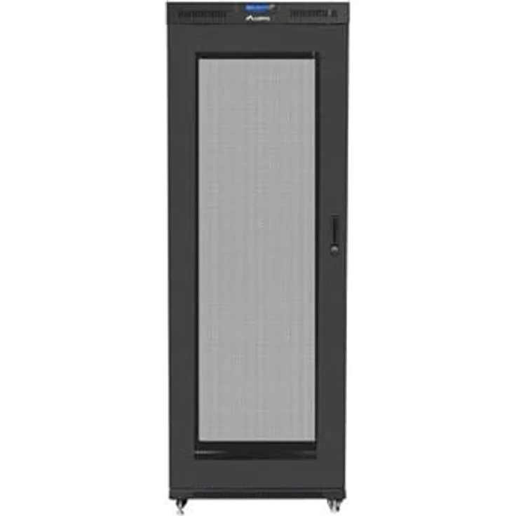 Lanberg FF01-8042-23BL Rackschrank 42U, freistehendes Rack in Schwarz, 1200 kg Tragfähigkeit, mit LCD-Panel und Lüftungsöffnung – Bild 2