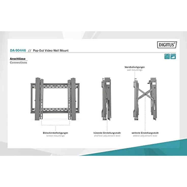 DIGITUS Pop-Out Video-Wandhalterung 45-70" Bildschirmgröße,70 kg max – Bild 2