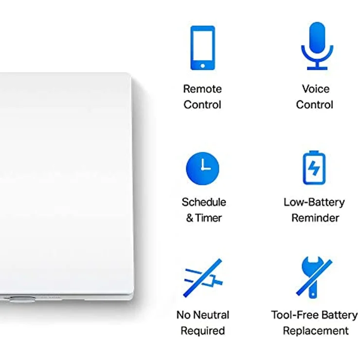 TP-Link Tapo S210 Smart Lichtschalter, 1-Gang 1-Way, Fernbedienung, Sprachsteuerung über Amazon Alexa oder den Google Assistant, batteriebetrieben [Muss mit Tapo H100 Hub verwendet Werden] – Bild 2