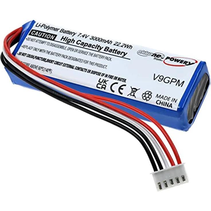 akku-net Akku für Harman/Kardon Go + Play/Go + Play Mini, Typ GSP1029102 01, Li-Polymer 7,4V, 3000mAh, blau, hohe Sicherheitsstandards und lange Betriebszeit – Bild 2