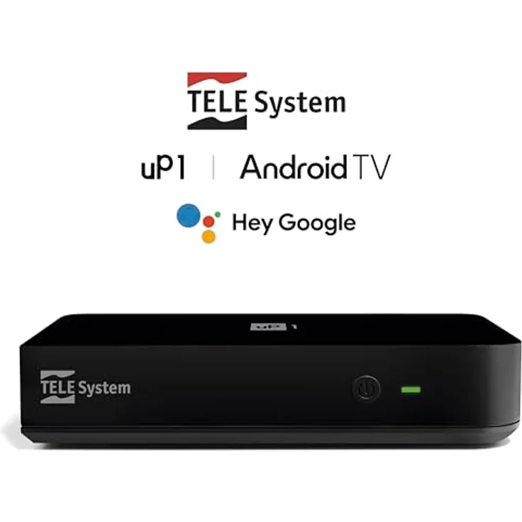 TELE System UP1 Digitaler terrestrischer Decoder, Android TV Ultra HD, Netflix zertifiziert, Chromecast, DVB-T2 HEVC, HDR10+, Bluetooth-Fernbedienung mit Google Assistant – Bild 2