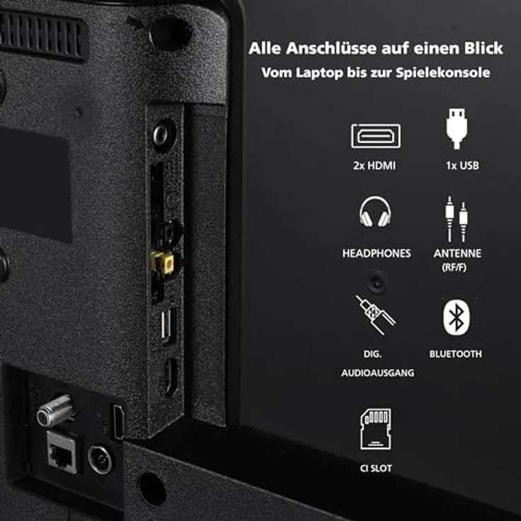 JVC 32 Zoll Fernseher Android TV (HD-Ready Smart TV, HDR, Triple-Tuner, Google Play Store) LT-32VAH3355 [2024] – Bild 3