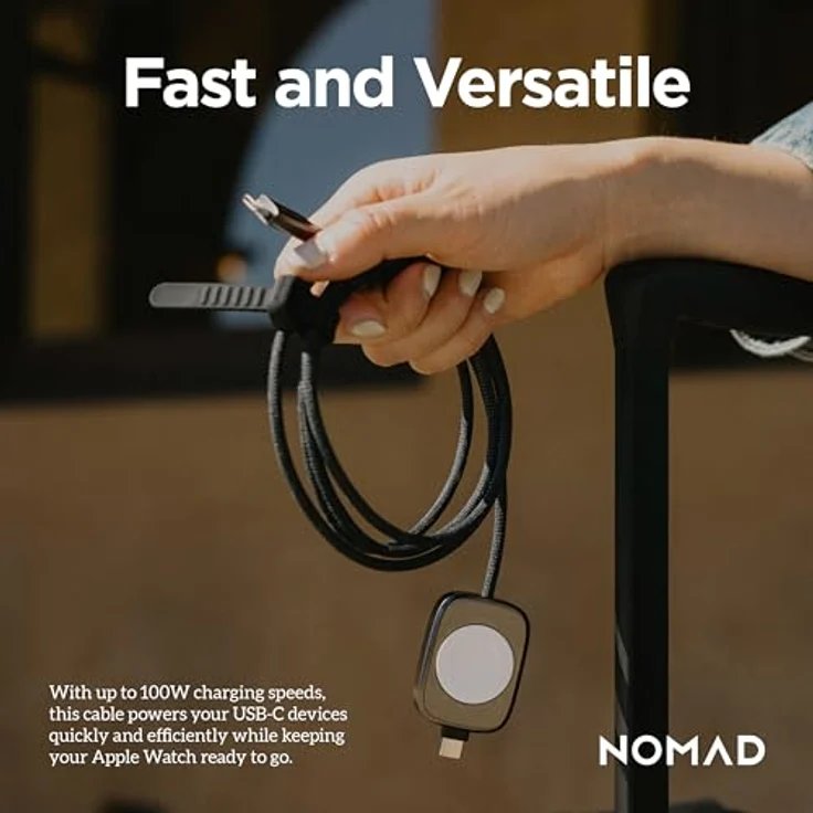NOMAD Universal-Kabel für Apple Watch, 1,5 m, USB-C, robust mit Kevlar-Ummantelung, integrierter Kabelbinder – Bild 6