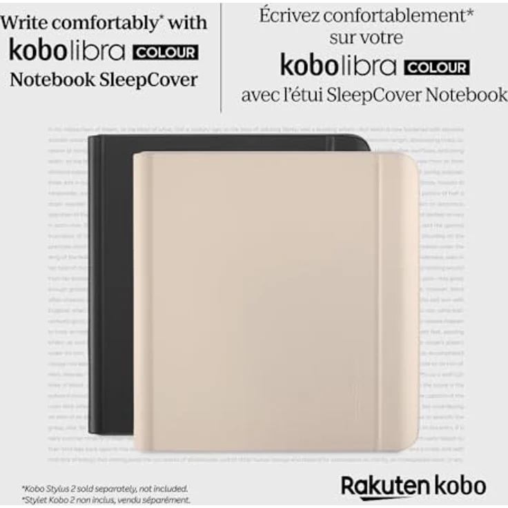 Kobo Libra Colour SleepCover Case | Sand Beige Notebook | Sleep/Wake Technology | Built-in 2-Way Stand | Vegan Leather | Compatible with 7" Kobo Libra Color eReader – Bild 2