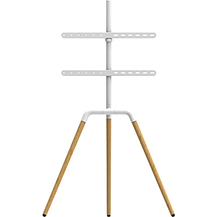 kalb TV Standhalter Buche - VESA bis max. 600x400 für 32-65 Zoll max. 40kg, Weiß – Bild 3