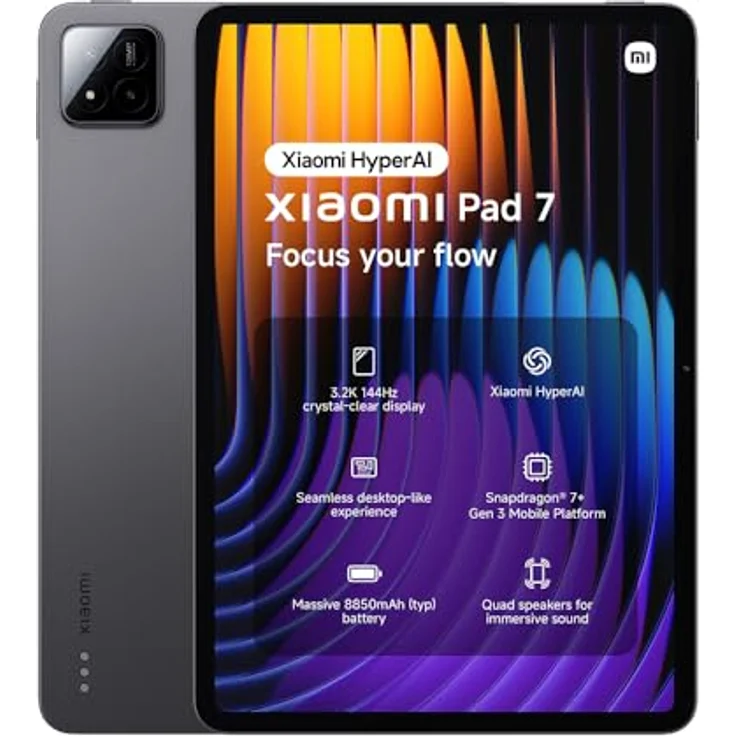 Xiaomi Pad 7 Tablet, 11.2 Zoll, 8GB RAM, 256GB Speicher, Grau, 3.2K 144Hz Display, Snapdragon 7+ Gen 3, 8850mAh Akku, Quad-Lautsprecher – Bild 1