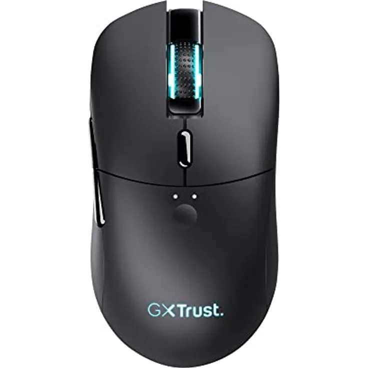 Trust Gaming GXT 980 Redex Wiederaufladbare Kabellose Gaming-Maus, 200-10.000 DPI, Geringer Latenz, RGB-Maus, 6 Programmierbare Tasten, USB-Dongle, PC-Maus für Laptop, Computer, Windows – Schwarz